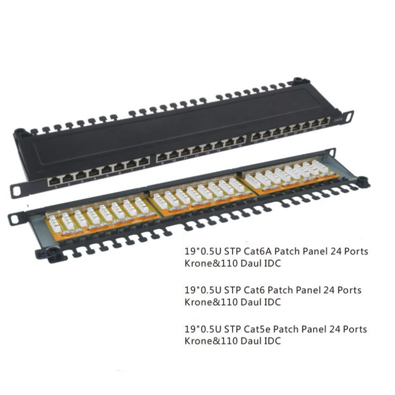 CAT6a STP 0.5U 24 Port Patch Panel