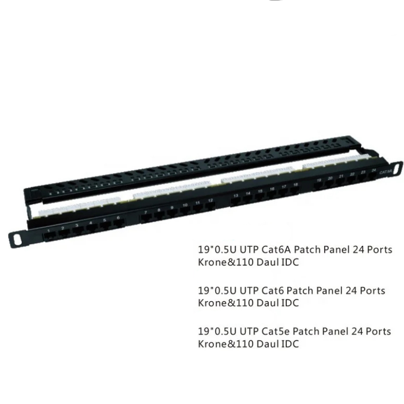 CAT6a UTP 0.5U 24 Port Patch Panel