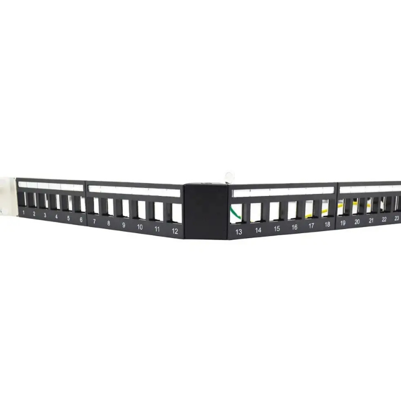 19” 1U 24Port STP Angle Blank Patch Panel