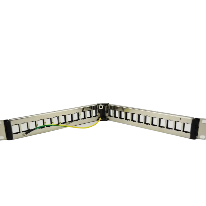 19” 1U 24Port STP Angle Blank Patch Panel