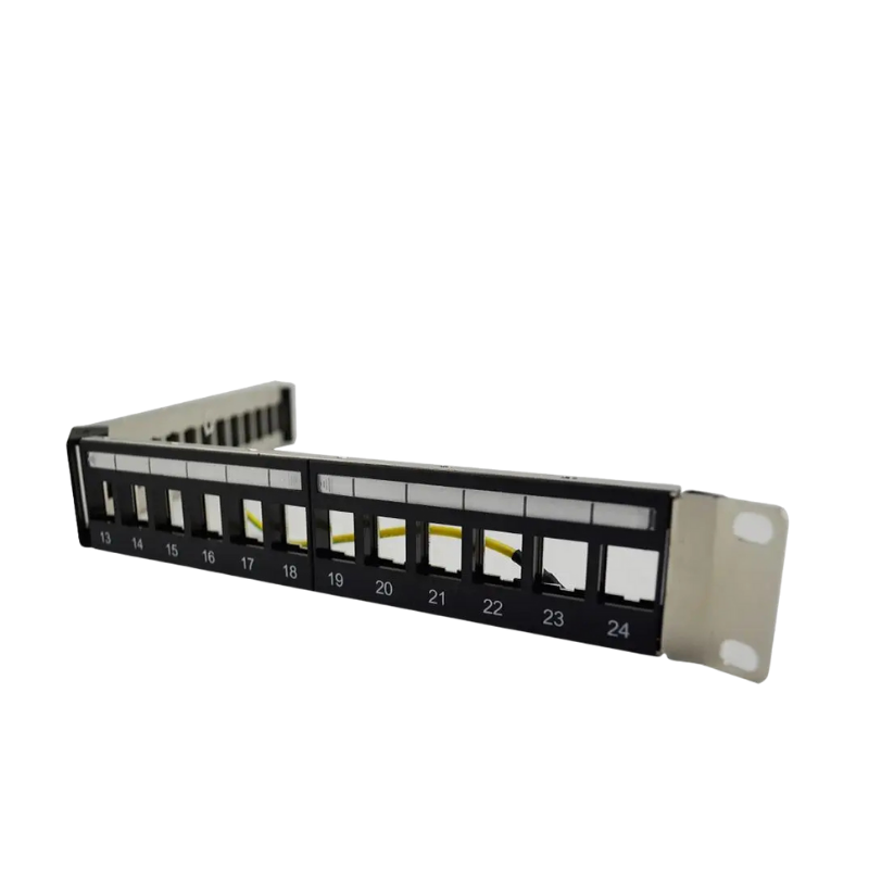 19” 1U 24Port STP Angle Blank Patch Panel