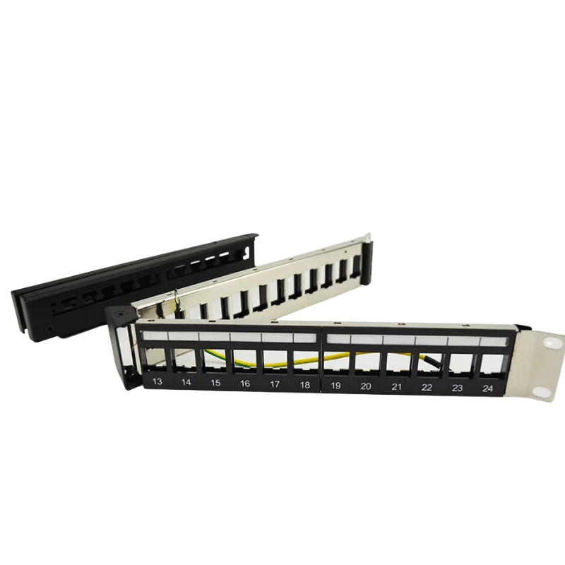 19” 1U 24Port STP Angle Blank Patch Panel