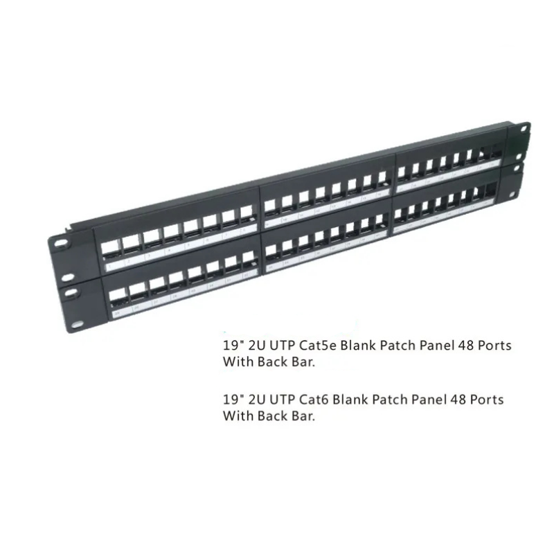 19" 2U 48 Port UTP Blank Patch Panel