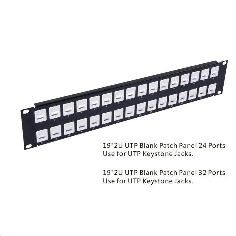 19” 2U 24 Port/32 Port UTP Blank Patch Panel