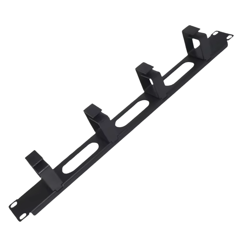 19"1U Cable Management with 4 Plastic Rings