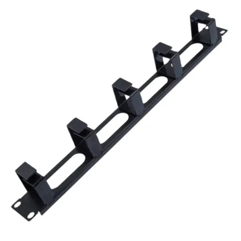 19" 1U Cable Management With 5 Plastic Rings