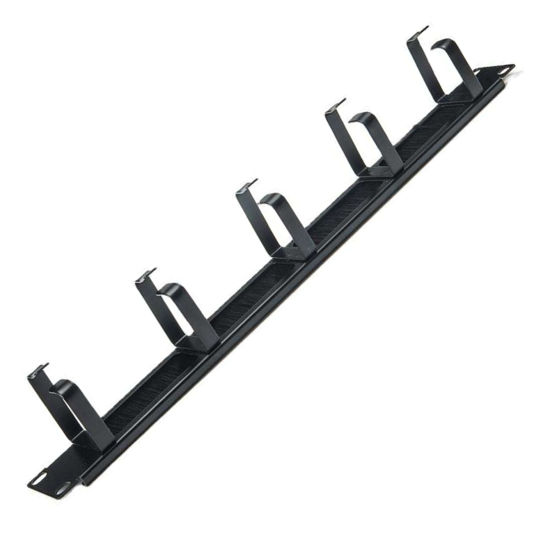 19" 1U Cable Management With 5 Rings and Brush