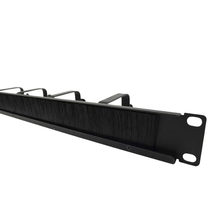 19" 1U Cable Management With 5 Rings and Brush