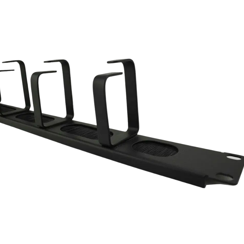 19" 1U Cable Management With 5 Rings and Brush