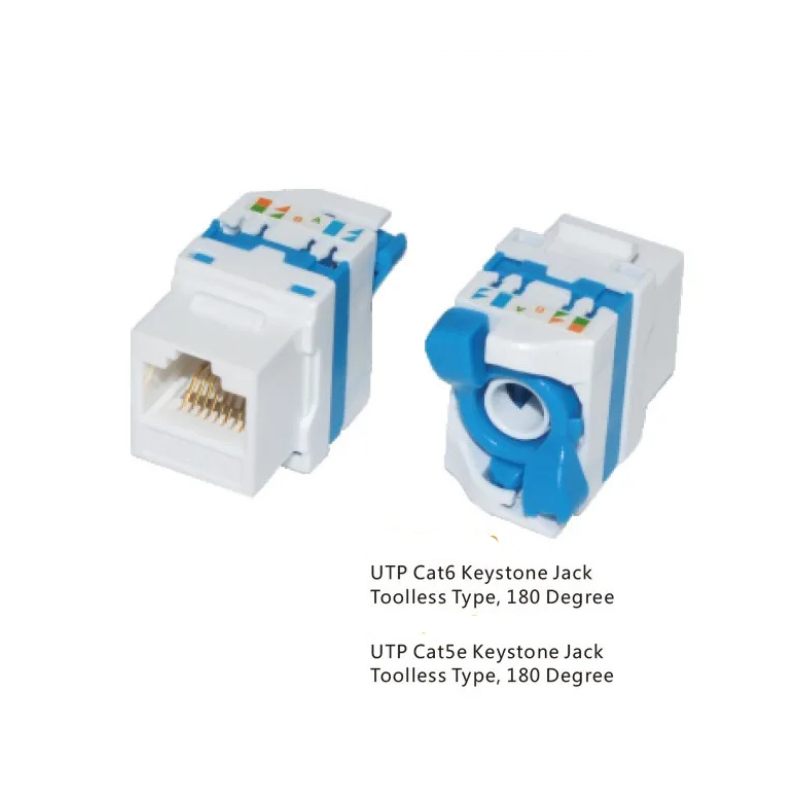 CAT5e/CAT6 UTP Toolless Keystone Jack 180 degree