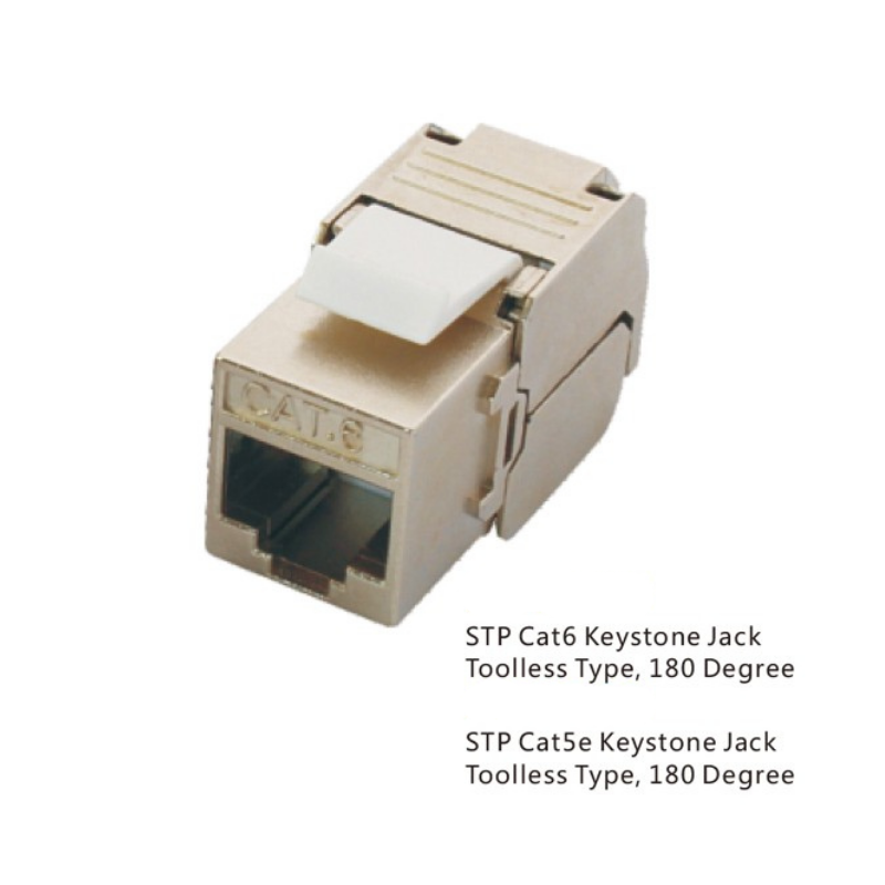  Cat6 STP Toolless Keystone Jack,180 Degree