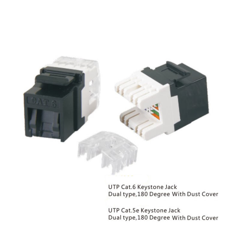 CAT6/CAT5e UTPJack Dual Type ,180 Degree