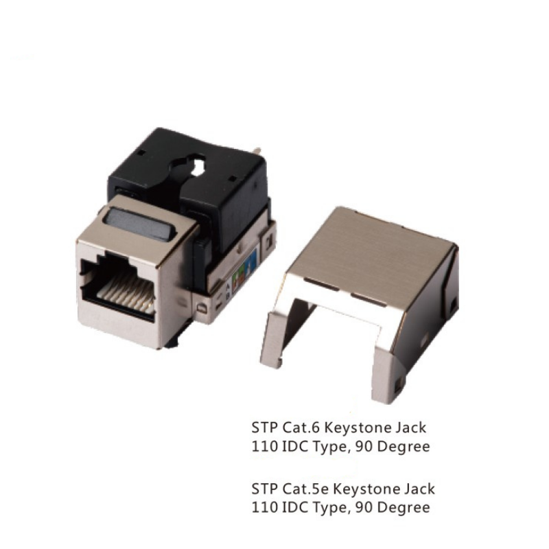 CAT5eCAT6 STP Keystone Jack 110 IDC type,90 Degree