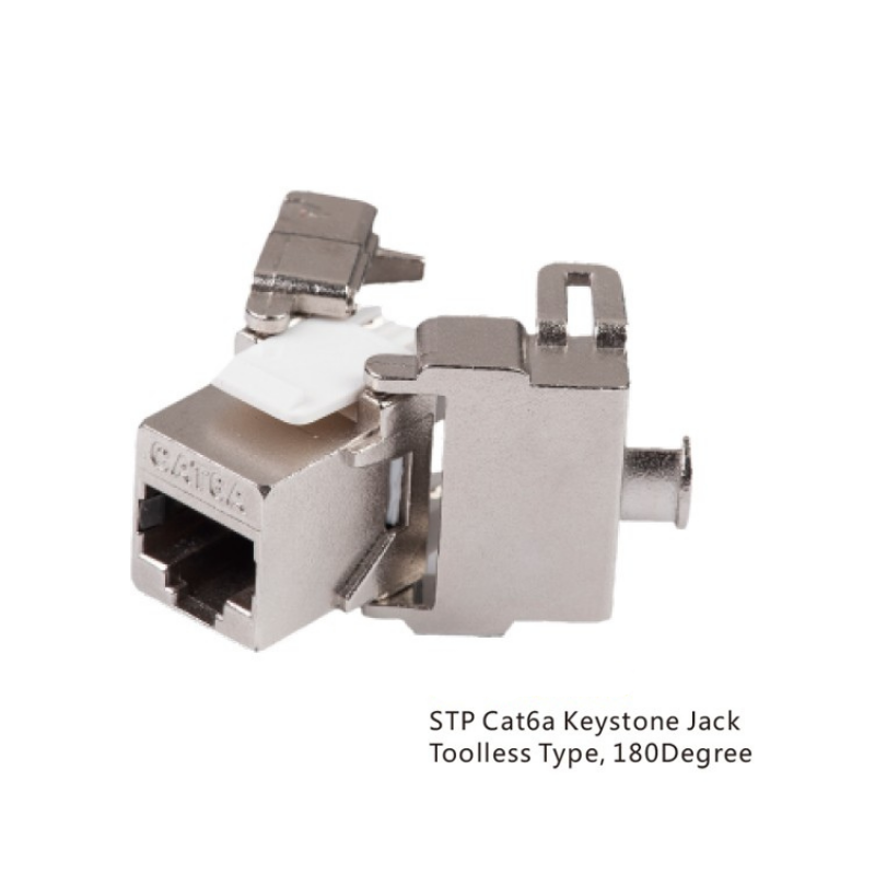 CAT6a STP Keystone Jack Tooless Type,180 Degree