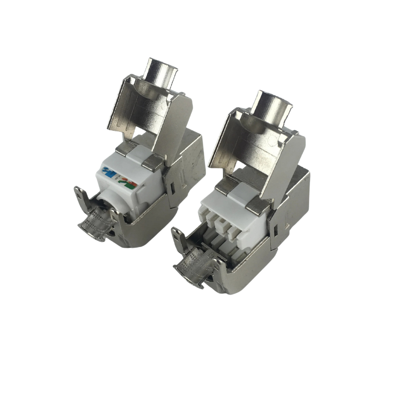 CAT6a STP Zinc Alloy Keystone Jack ,180 Degree