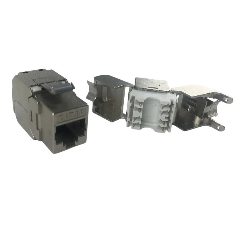 CAT6a STP Zinc Alloy Keystone Jack ,180 Degree