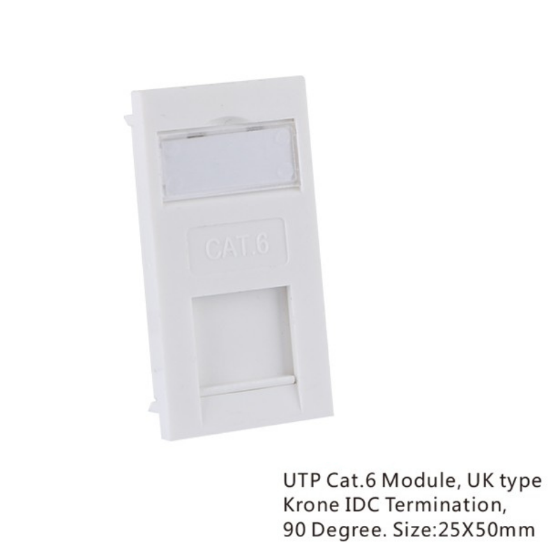 British CAT6 UTP Krone IDC 90 Degree Face Plate