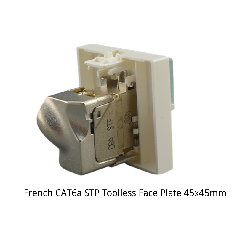 French CAT5E CAT6 CAT6a STP Toolless Face Plate