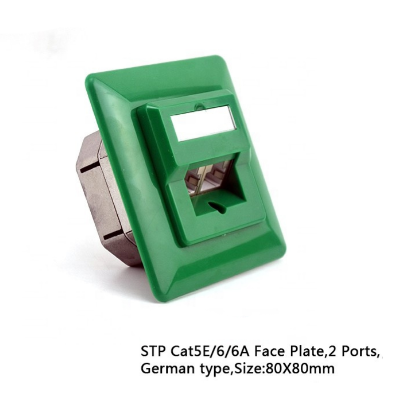 German CAT5e CAT6 CAT6a STP 2 Ports Faceplate