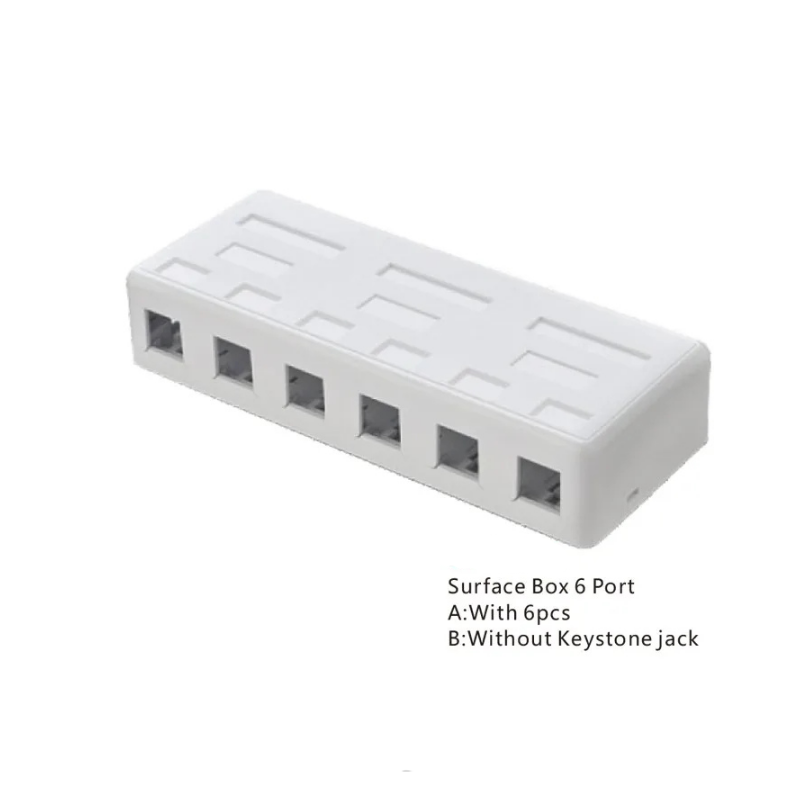 CAT5e CAT6 Blank Surface Mount Box 6 Port
